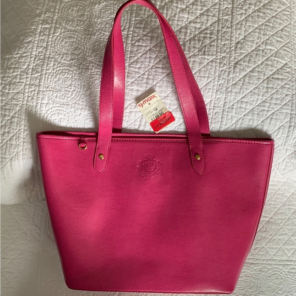 Polo Ralph Lauren Pink Leather Tote Bag